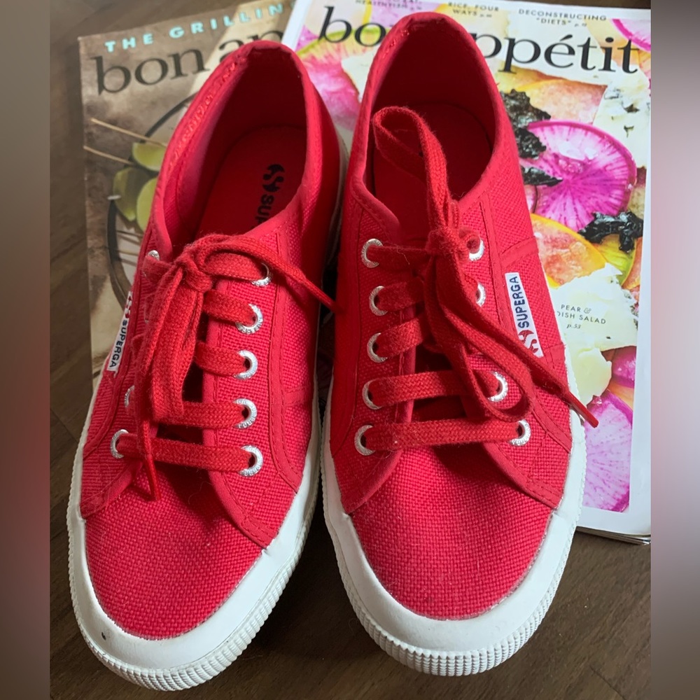 Superga red canvas sneakers
